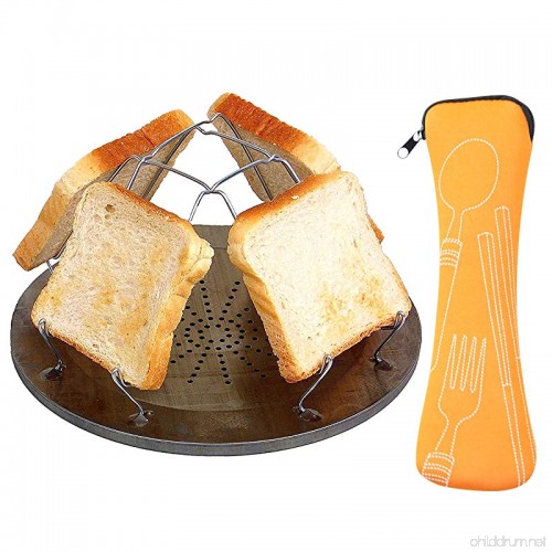 Portable Toaster Shelf Camp Bread Toaster Folding 4 Piece Toast Bread Plate Camping Picnic Grill Outdoor Collapsible Tray