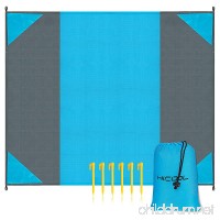 HiCool Beach Blanket  Beach Mat Picnic Blanket Mat Waterproof Sand-resistant Lightweight Compact Pocket Blanket with 6 Stakes Oversized 9' x 7' for Picnic Camping Hiking Traveling - B01K4EQGRW