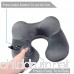 Travel Neck Pillow YuanGao Soft Velvet Inflatable Travel Neck Pillow Lightweight U Shaped Pillow Attaches to Luggage Molds Perfectly To Your Neck and Head Washable Sleep Mask and Earplugs - B076BPM8D2