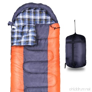 FUUNSOO Flannel Sleeping bags for Camping Envelope Portable Lightweight Waterproof Backpacking Sleeping Bag with Compression Sack for Adult & Kids 4 Season Camping Traveling Hiking Outdoor - B07DC3MV4B