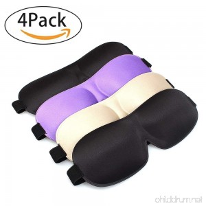 Innospo 4 Pack Lightweight Breathable Comfortable Soft Eye Mask with Adjustable Elastic Strap Naturally Soothing To The Skin Good For Sleeping Deeply Anywhere Anytime - B07BPXRM9F