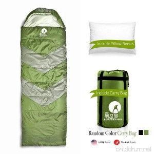 Sleeping Bag Outdoor Camping Extra Wide - Bonus Pillow - For Men Women & Adults 210T Ripstop Compact Envelope Sleeping Bag - Ideal For All Year Long–Available In Two Colors and Different Thickness - B076GCYVXS