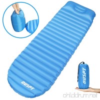 OUSPT Ultralight Inflatable Sleeping Pad  Sleeping Mat Air Pad with Pillow Waterproof Moisture-proof Compact Portable for Beach  Hiking  Camping and Backpacking-Blue - B07CZCPFB4