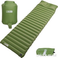 Premium Fast & Easy Inflatable Ultralight Sleeping Pad Camping  Thick insulation mat w/Builtin Pillow & Inflating bag: Compact & Lightweight Air Mattress for Hiking and Backpacking  Closed-cell design - B075DGQVR2