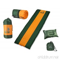 Ryno Tuff Self-Inflating Sleeping Pad Set - Larger  Wider and More Insulated and Yet Compact When Folded Free Bonus Self-Inflating Pillow Included - A Must Have While Camping  Hiking or Backpacking - B078J5D8CY