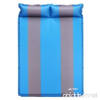 SEMOO Double 2- person Self-Inflating Camping Sleeping Mat/pad  190T Polyester  Water Repellent Coating  with Attached Inflatable Pillow - B0711CS1HP