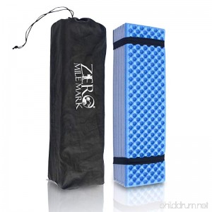 Zero Mile Mark Compact Foam Camping Mat Sleeping Pad Mattress for Tent – Lightweight and Damp Resistant – Includes Packing Bag for Hiking Outdoor Camping and Mountaineering - B07D9424CW