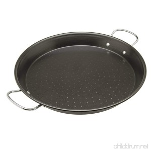 Ecolution Sol Paella Pan – Eco-Friendly PFOA Free Hydrolon Non-Stick – Heavy Duty Carbon steel with Riveted Chrome Plated Handles – Dishwasher Safe – Limited – Black– 15” Diameter - B00E3NMCH4