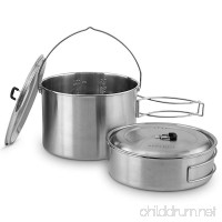 Solo Stove 2 Pot Set: Stainless Steel Companion Pot Set for Campfire. Great for Backpacking  Camping  Survival - B00QL7HXCO