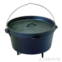 Texsport Cast Iron Dutch Oven with Legs Lid Dual Handles and Easy Lift Wire Handle. - B001RTZVY8