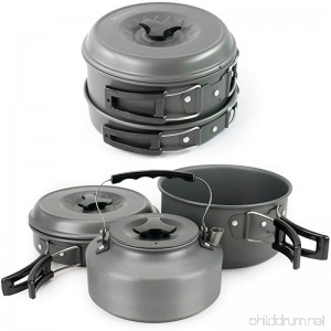 Winterial Camping Cookware and Pot Set 10 Piece Set For Camping/Backpacking/Hiking/Trekking - B00XQF9RB4