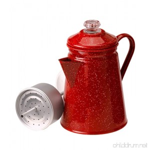 Camping 8 Cup Red Enamel Percolator Coffee Pot. Hiking Outdoor Steel Tea Kettle ♥ What's Hot - B01N0IZ0J9