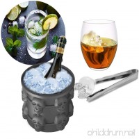 Fenleo 3D Skull Ice Cube Maker Genie - Ice Bucket The Revolutionary Space Saving Silicone Ice Cube Trays Molds for Chilling Burbon Whiskey  Cocktail  Beverages and More - B07D7VF5T9