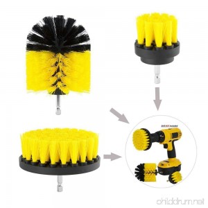 Fenleo Drill Attachment Power Scrubber – Turbo Scrub Kit of 3 Scrubbing Brushes – All Purpose Shower Door Bathtub Toilet Tile Grout Rim Floor Carpet Bathroom and Kitchen Surfaces Cleaner - B07DFL6MLN