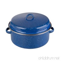 Stansport Enamel Cook Pot with Lid 5 quart Blue/White - B01GNV0NM4