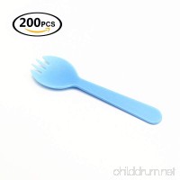 Durable Plastic Spork – MeliUp 200 Pcs BPA Free Individually Wrapped and Disposable Best for Camping Out Doors  School Lunch   Work & FREE Carry Case  Party ! - B07BHK5BFB