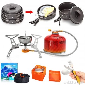 New Camping Cookware Stove Multifunctional Spoon Set By WQWL 1-2 Persons Outdoor Portable Ultralight Aluminium Alloy Camping Hiking Backpacking Non-stick Kit Pan - B07146HN5T