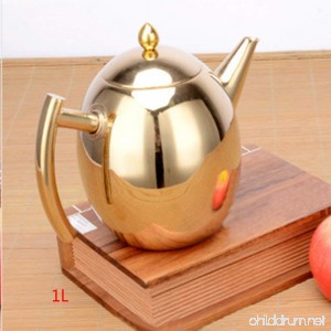 INLAR Stainless Steel Kitchen Coffee Tea Kettle Olive Shaped Large Capicity ​with Infuser Filter and Lid Home Restaurant Fashion Tea Coffe Pot - B07FL3V38C