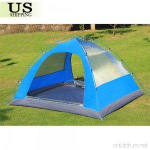 3-4 Person Double Layer Waterproof 4 Season Family Camping Hiking Tent Aluminum - B07BHKNBKB