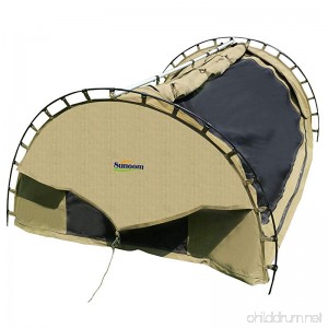 SUNOOM Double Canvas Swag Tent with Fire-Retardant Waterproof and Heat Preservation Fabric Material + Sleeping Pad/Mattress + Carry Bag (2 Person) - B071F6P8S5