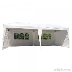Z ZTDM 10' X 20' Pop Up Canopy Tent for Outdoor Wedding Party Event BBQ Commercial with 4 Removable Sidewalls Sunshade Snow Shelter Waterproof Folding Heavy Duty White - B0789Z3QRD
