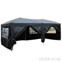 Z ZTDM 10' X 20' Pop Up Canopy Tent for Outdoor Wedding Party Event BBQ Commercial with 6 Removable Sidewalls Sunshade Snow Shelter Waterproof Folding Heavy Duty Black - B075NVZMMK