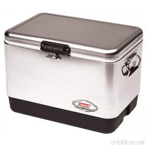 Coleman Steel-Belted Portable Cooler 54 Quart Stainless Steel - B003K6W6JO
