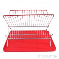 Baosity Collapsible Dish Drainer with Drainer Board Foldable Drying Rack Set Portable Dinnerware Organizer Space Saving Kitchen Storage Tray - B07DRGJ1N5