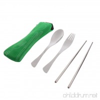 Baosity Portable Camping Tableware Set Spoon Chopsticks Spoon Fork for Outdoor Camping Backpacking - B07C3FPLRB