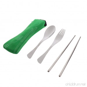 Baosity Portable Camping Tableware Set Spoon Chopsticks Spoon Fork for Outdoor Camping Backpacking - B07C3FPLRB