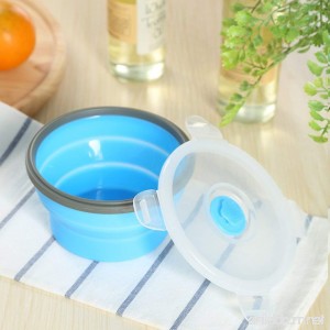 Collapsible Travel Bowl Silicone Box For Hiking Space-saving With Lids Bpa-free - B07B92MG87