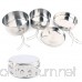 HEART SPEAKER 4Pcs Stainless Steel Deep Large Pots Bowls Frying Pan Cover Kitchen Cookware Set - B07D1KTFBR