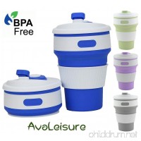 AVALEISURE COLLAPSIBLE COFFEE MUG – a Foldable 12oz Drinking Cup with Lid for Water  Coffee  Tea & Soft Drinks. Ideal for Camping  Travel  Picnic  Lunch  Commuters - B071W8GTL7