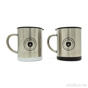Burlybear knows Java. Double Wall Stainless Steel Coffee Mug Set. Each Insulated 15 oz Mug Delivers Spill Resistant Lids. Unbreakable Portable and Ready for Any Adventure. - B078HV67HJ