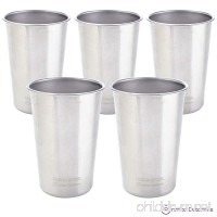 Clean Steel Stainless Steel Cups (Pack 5 or 2) - Multi-purpose 16 oz Pint Glasses Made from BPA Free Premium 18/8 Electropolished SS Metal - B00ZSEEX1K