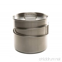 DZO Stainless Camping Backpacking Cup/Pot Cook Set with Vented Lid  Folding Handles and Measurement Marks- 2 Sizes - B06WGMRK3G