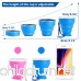 Eastshining Collapsible Travel Portable Cup Telescopic Outdoor Camping Mug with Food-grade Silicone Pocket-sized Drinking Water Wine for Hiking Picnic 6.7oz（200ml）with Lid-Blue and Rose Red - B073W85BJY