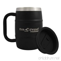 EcoVessel DOUBLE BARREL Double Wall Insulated Stainless Steel Beer and Coffee Mug - B018ABFIJS