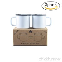 Home&Me Coffee Mug Set Classical White Enamel Coffee Tea Drinking Cup - Home Camping Outdoors RV Gift - Pack of 2 - B078NVDT99