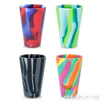 Silipint 4-Pack Variety Tie Dyed - Silicone Cup Drinkware BPA-Free Unbreakable Microwave Safe Shatter-Proof - For Any Drink Use Traveling Camping Hiking Hanging Out Small or Large Parties - B01MQE4NN9