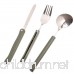 Stainless Steel Lightweight Foldable & Portable - 3 Piece Knife Fork Spoon Set Picnic Cutlery Utensil Set Army Green - B073XLCJHH