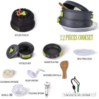 TTLIFE Camping Cookware Mess Kit Backpacking Gear & Hiking Outdoors Bug Out Bag Cooking Equipment 12 Pcs - B072PRYLNV