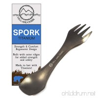100% TITANIUM SPORK–Perfect Hiking  Cooking and Everyday Carry Gear–ULTRALIGHT–Strong side rails to resist bending/flexing - B01M2BHMMT