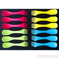 AWESOME Spork To Go   12 Sporks + Carry Bag. Bpa-free Tritan Spoon  Fork & Knife Combo Utensil. Colorful Flatware Set For Camping  Mess Kits  Work  & Outdoor Activities - B01JRLKKOS