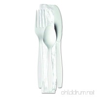 Dixie CH26C7 Heavy Weight Polystyrene Fork  Knife  and Teaspoon  Wrapped Cutlery Kit  White (Case of 250) - B004NG8DJC