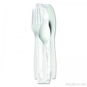 Dixie CH26C7 Heavy Weight Polystyrene Fork Knife and Teaspoon Wrapped Cutlery Kit White (Case of 250) - B004NG8DJC