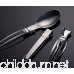 Foshin Foldable 3 Piece Knife Fork Spoon Set with Bag Hiking Travel Tools Flatware - B07FRD6MXG
