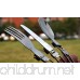 Foshin Foldable 3 Piece Knife Fork Spoon Set with Bag Hiking Travel Tools Flatware - B07FRD6MXG