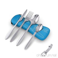 FYSHOP Camping Flatware Set Stainless Steel Eating lunch Utensils Kit (Knife  Fork  Bottle Opener & 2 Spoons) With Carrying Cases For Working Traveling Picnic Hiking - B075892H5L