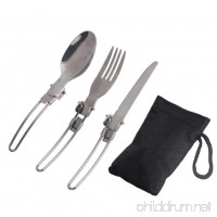 Gymforward Stainless Steel Foldable Knife Fork Spoon Tableware Portable Outdoor Camping Utensils Set  Pack of 3 - B01C8XBLN6